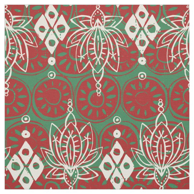 lotus diamond Christmas Fabric (Swatch)