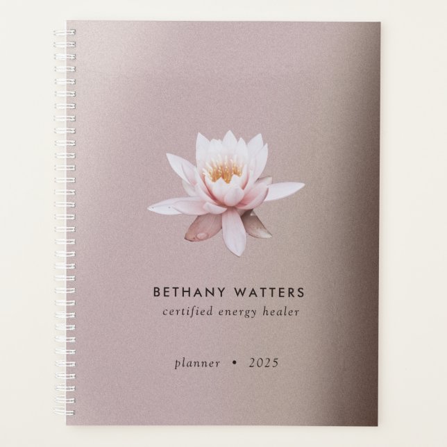 Lotus Dusty Rose Energy Healer Counsellor Annual Planner (Front)