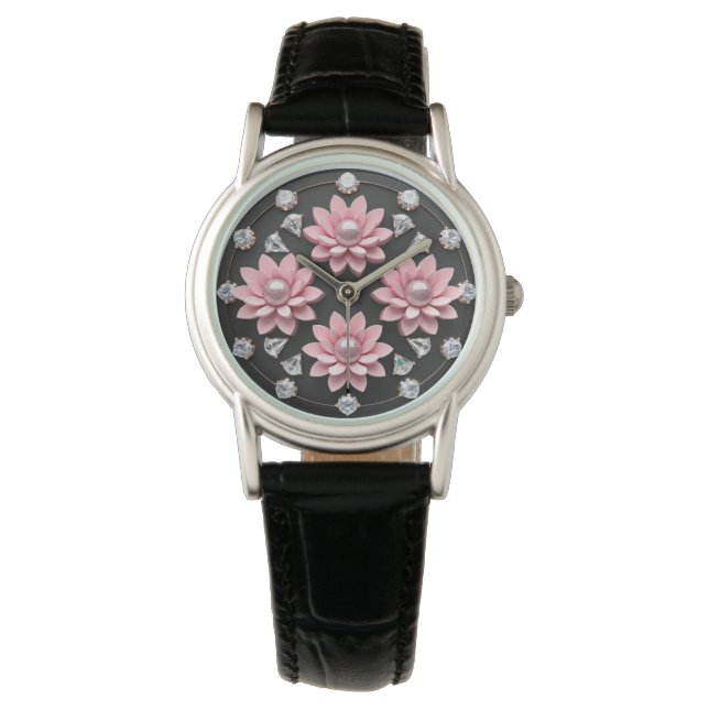 Lotus Elegance: A Symphony of Luxury and Beauty Watch (Front)