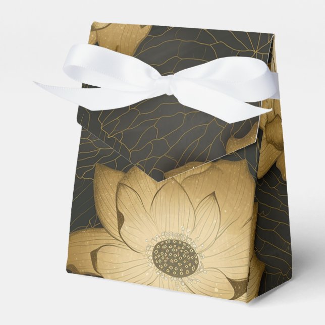 Lotus Elegance Blooms Favor Box (Front Side)