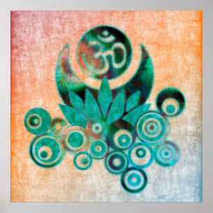 Lotus Energy Batik Style Poster