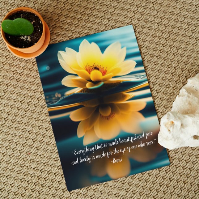 Lotus Everything Beautiful Rumi Quote Greeting Card (Creator Uploaded)