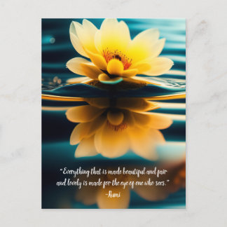Lotus Everything Beautiful Rumi Quote  Postcard