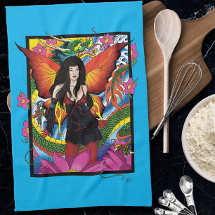 Lotus Fairy Chinese Water Dragon Kitchen Towel