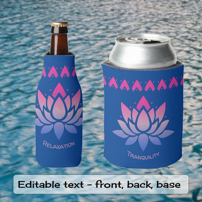 Lotus fleur texte personnalisé Glacière bleu (Créateur téléchargé)