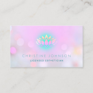 lotus flower aesthetician salon spa business card