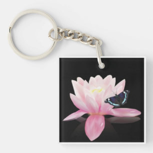 Lotus Flower and Butterfly Key Chain