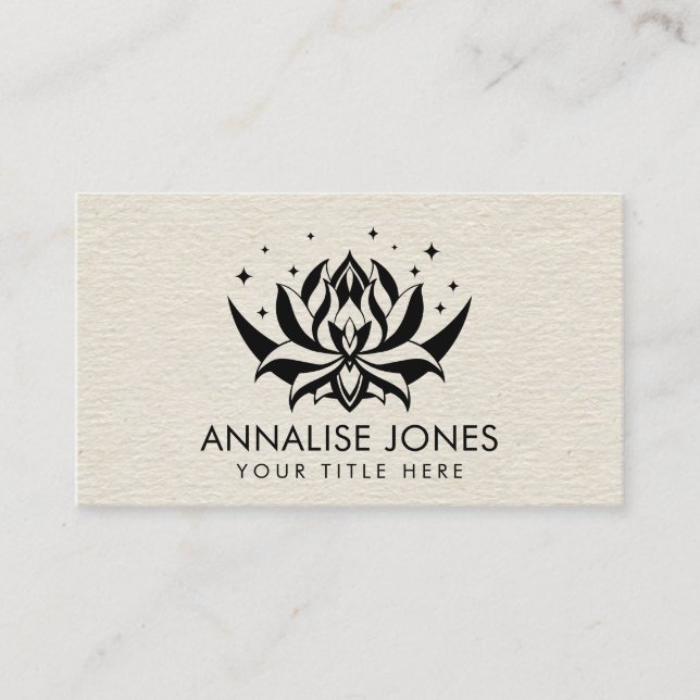 Lotus flower and moon on Canvas Business Card (Front)