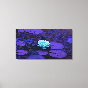 Lotus Flower Art Magical Colours Turquoise Purple Canvas Print