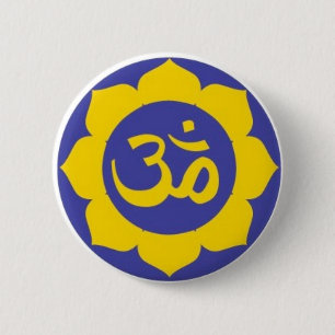 lotus flower - aum meditation 2 inch round button