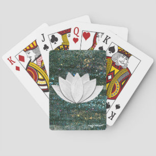 Lotus Flower Black Galaxy Playing Cards
