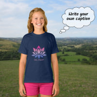 Lotus flower blue pink custom text