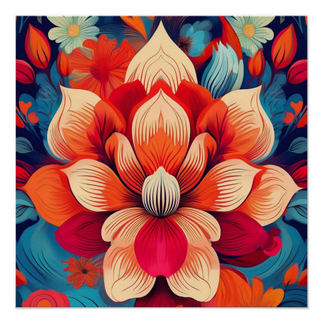 Lotus Flower – Bold Floral Design Poster (Front)