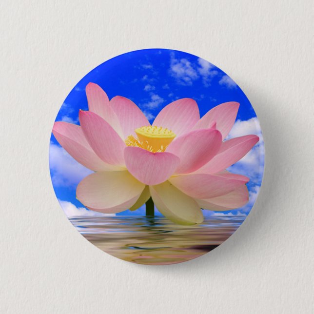 Lotus Flower Born in Water 2 Inch Round Button (Front)