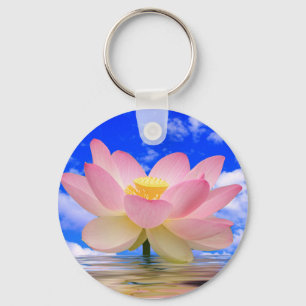 Lotus Flower Born in Water Keychain