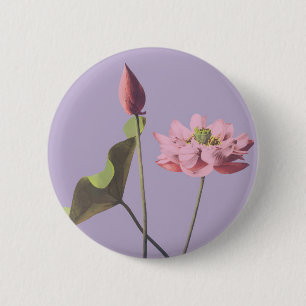 Lotus flower by Ogawa Kazumasa 2 Inch Round Button