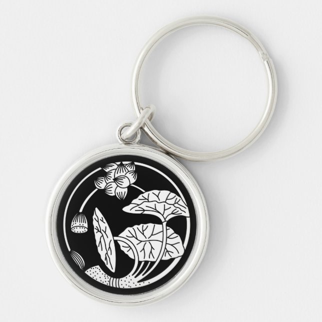 Lotus flower circle keychain (Front)