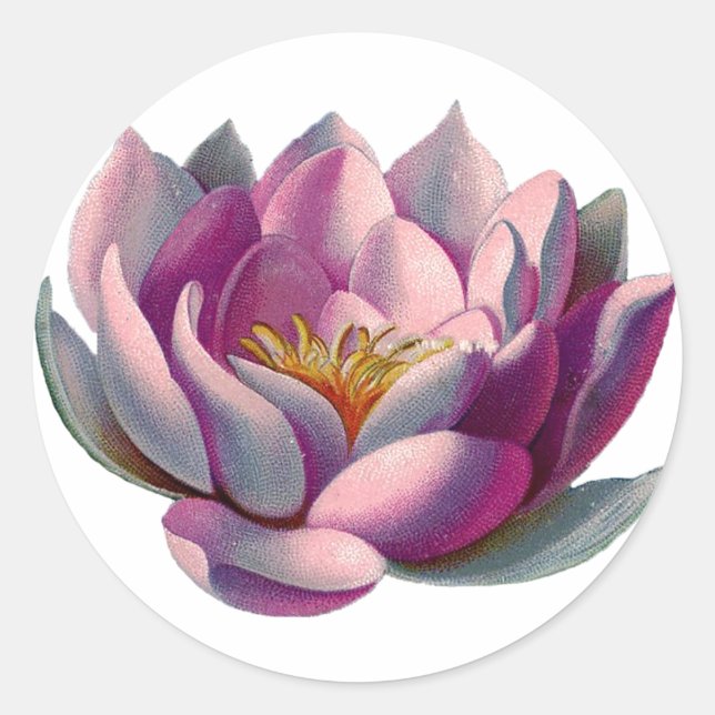 Lotus Flower Classic Round Sticker (Front)