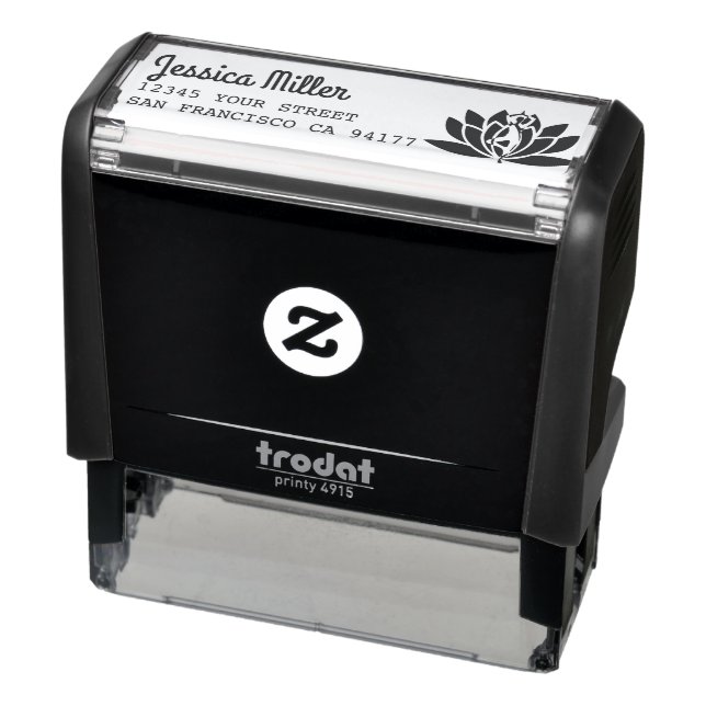 Lotus Flower Custom Yoga Return Address Self-inking Stamp (Product)