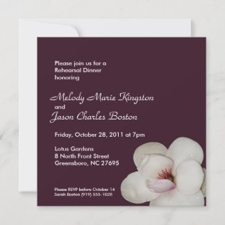 Lotus Flower Dark Purple Square Invitations