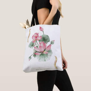 Lotus Flower Design  Tote Bag