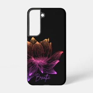 Lotus Flower Design Yoga Meditation Lovers Black Samsung Galaxy Case