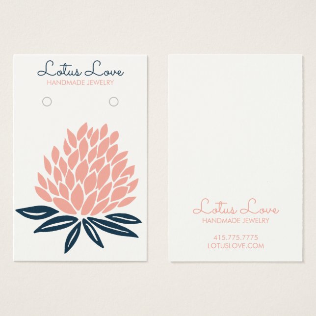 Lotus Flower Earring Necklace Jewellery Display Ca (Front & Back)