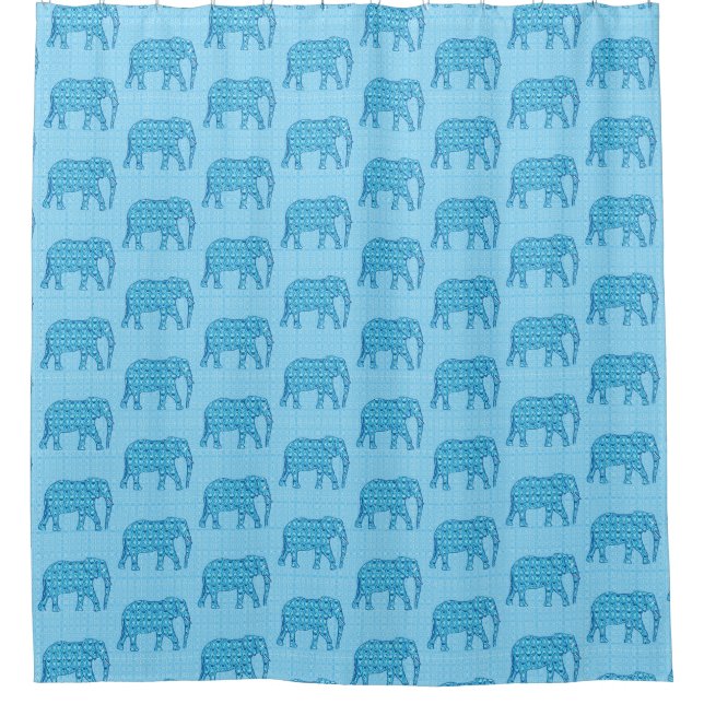 Lotus Flower Elephant, Turquoise and White (Front)