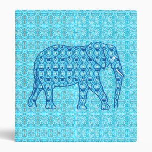 Lotus flower elephant - turquoise binder