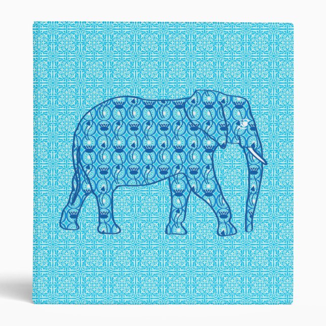 Lotus flower elephant - turquoise binder (Front)