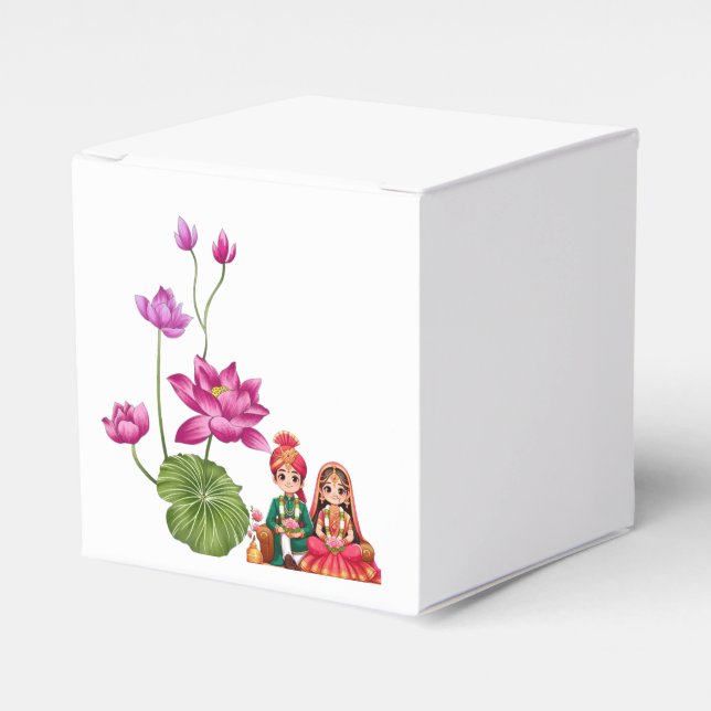 Lotus Flower  Favor Box (Front Side)