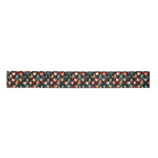 Lotus flower geometric pattern  satin ribbon