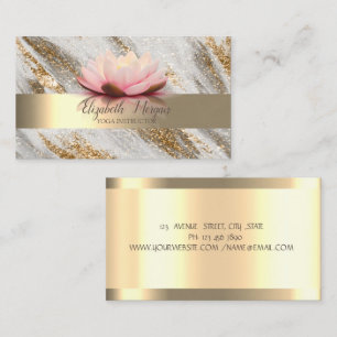 Lotus Flower Gold Glitter Yoga  Business Card