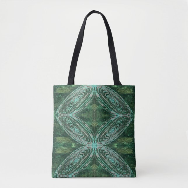 Lotus Flower Green Galaxy Tote Bag (Front)