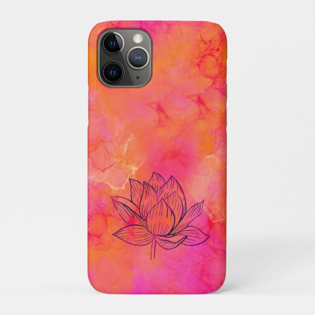 Lotus Flower Illustration Pink Ink Art Yoga  Case-Mate iPhone Case (Back)