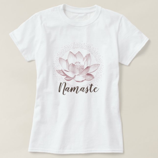 Lotus Flower illustration Yoga Namaste Wellness T-Shirt (Design Front)