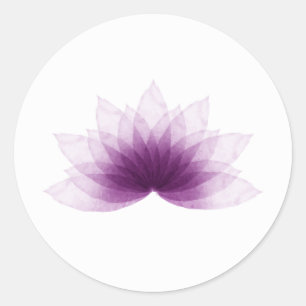 Lotus flower in purple colour classic round sticker