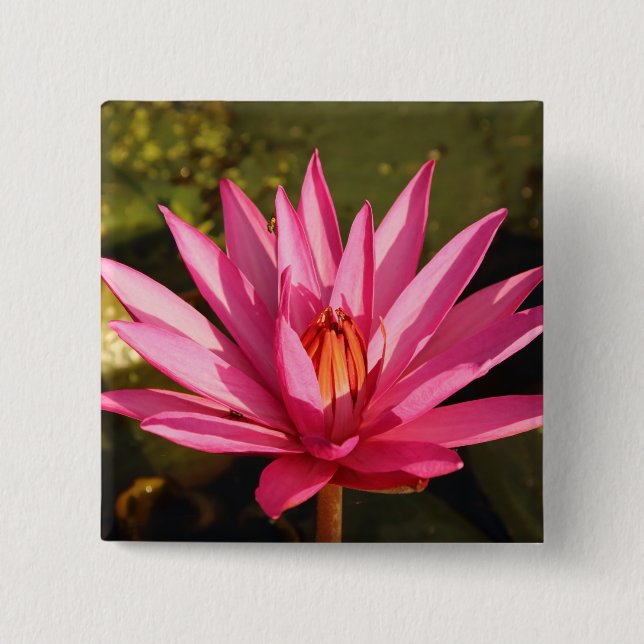 Lotus Flower in the Nature 2 Inch Square Button (Front)