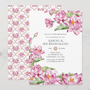 Lotus Flower Indian Bridesmaids Luncheon Invitation