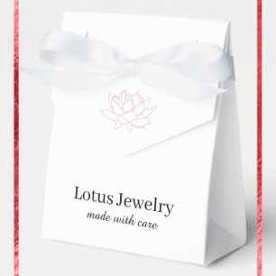 Lotus flower jewelry jeweler logo branding branded favor box