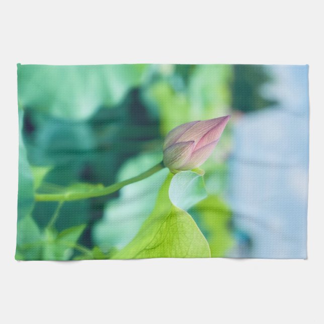 Lotus Flower Kitchen Towel (Horizontal)