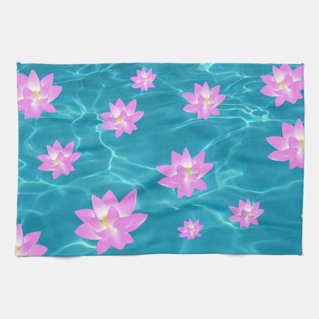Lotus Flower Kitchen Towel (Horizontal)