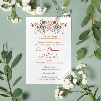 Lotus Flower Logo OM Symbol Hindu Wedding Invitation