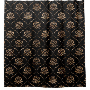 Lotus Flower Luxury pattern - black and gold