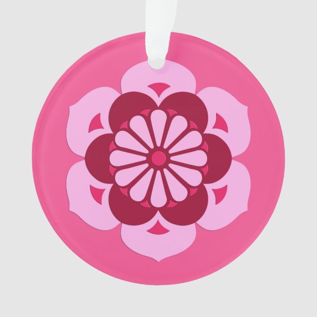 Lotus Flower Mandala, Fuchsia Pink et Bourgogne (devant)