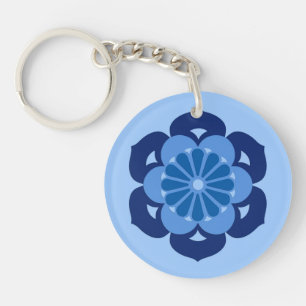 Lotus Flower Mandala, Indigo et bleu clair