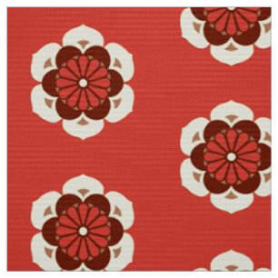 Lotus Flower Mandala, Mandarin Orange Fabric