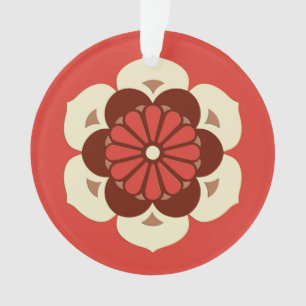 Lotus Flower Mandala, Mandarin Orange Ornament