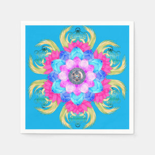 Lotus Flower Mandala Paper Napkins