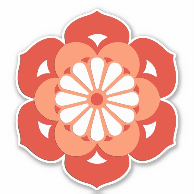 Lotus Flower Mandala, Pastel and Mandarin Orange (Front)